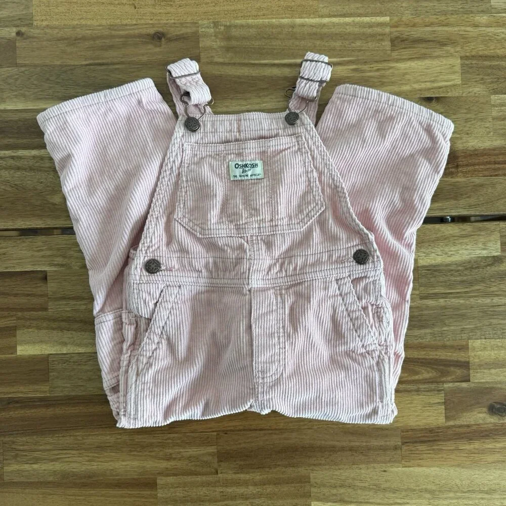 Oshkosh B'gosh Girl's 4T Corduroy Overall PINK‎ Preppy Classic School Play